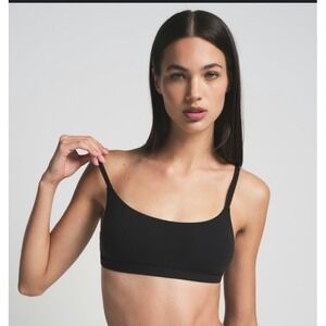 SKIMS Fits Everybody Scoop Bralette Onyx Womens Medium Adjustable